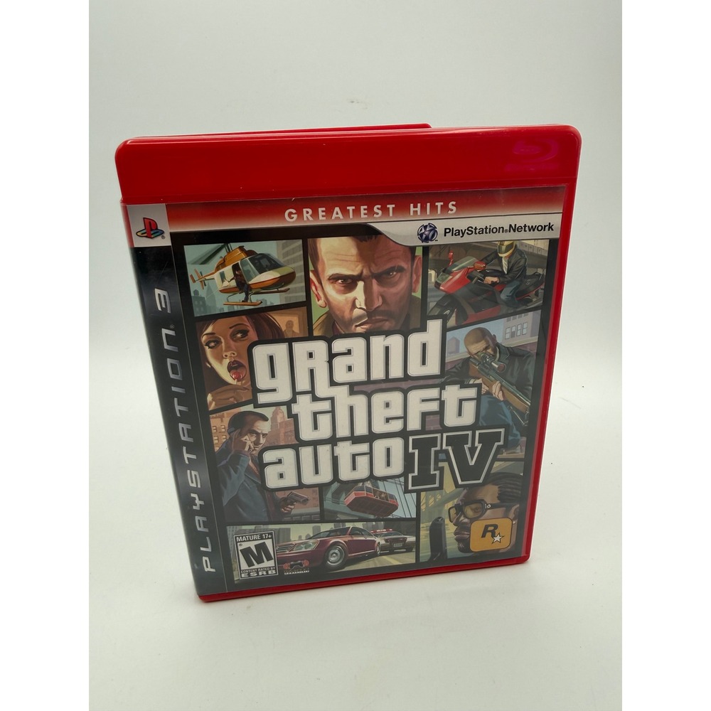 Rockstar Grand Theft Auto IV PS3 N/A Red Excellent Greatest Hits GTA 4 Case Disc